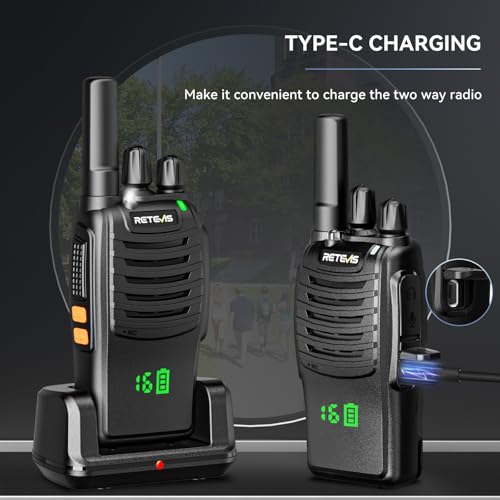 Image of Retevis H-777H Walkie Talkies for Adults, 2 Way Radio Long Range, Screen Channel Battery Display, Intuitive, Flashlight, Compact, Emergency Alarm, Handsfree, Portable FRS Two-Way Radios (10 Pack)