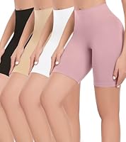 sellto 4 Pack Radlerhose Damen Kurz Boxershorts Unter Kleid Rock Unterziehhose Damen Anti Scheuern Unterhosen mit Bein Elastizität Kurze Leggings Hotpants Für Yoga, Fitness, Sport, Farbauswahl