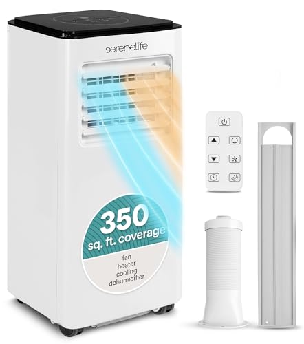 SereneLife 8000 BTU Portable Air Conditioner with Heat, Compact 4-in-1 Portable AC & Heater for Room...