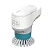 Produktbild Black+Decker BHPC130-QW Rotierende elektrische Reinigungsbürste/Spülbürste (kabellos, wasserfest, ideal zur Reinigung von Armaturen, Pfannen, Töpfe, inkl. 2 Bürstenköpfe und 4 Alkaline Batterien)