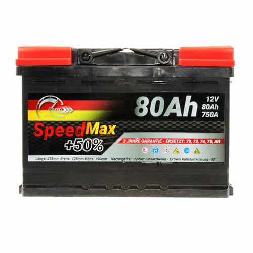 ideal für Autos mit hohem Energiebedarf - Detailansicht von SMC Speed Max 80Ah 750A L3 Test – Dealfoxx.de