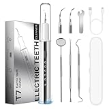 TORVEX Teeth Plaque Remover, for Tartar & Plaque Removal, Suitable for Home Teeth Care and Cat & Dog Teeth Cleaning Product, Equipped with 5 Cleaning Modes & LED Lighting (White)