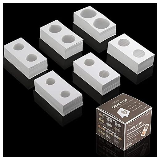 Uncle Paul 300 Uds. Monedas con Bolsillos de 2x2 Pulgadas, 6 tamaños, portamonedas de cartón, álbum de Monedas, Libro para colección de Monedas, Suministros FC01MX1