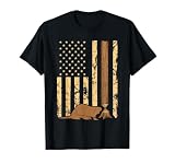 Beaver Hunting American Flag Vintage Patriotic Beaver Hunter T-Shirt
