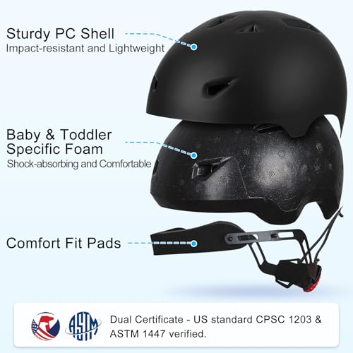 Image of Toddler Helmet, Baby Infant Kids Bike Helmet for Kids Age 1-3 /2-4 /3-5 /5-8 Adjustable Toddler Bike Helmets for Boys Girls for Scooter Skateboard Cycling
