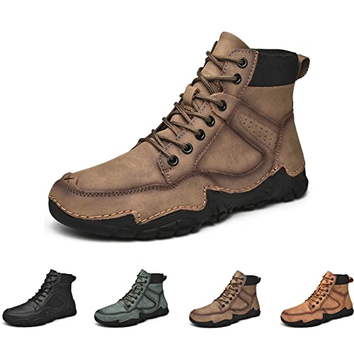 PURCHAWEE Men's Outdoor Non-Slip High-Top Hiking Shoes Sneakers,Breathable Lightweight Soft Trekking Hunting Sneakers Chukka Boots