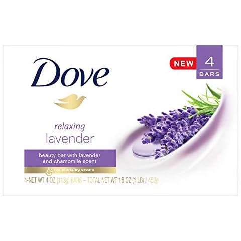 Dove Relaxing Lavender & chamomile scent Beauty Bar 4oz x 4 bars, pack of 1 Cover