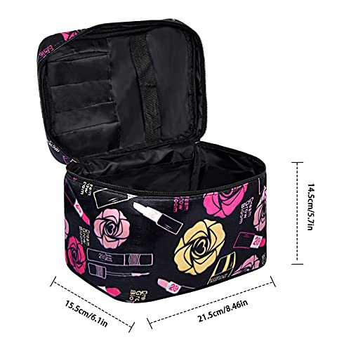 Focenat Makeup Bag Portable, Waterproof Travel Cosmetic Bag for Women Large Capacity Makeup Organiser Bag - Image 3