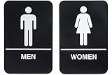 ADA Men and Women Restrooms Sign Set with Braille Toilet Door Plate for Business Restaurant, 6