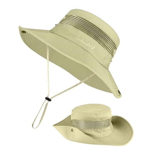 BSBUY Sonnenschutzhut UPF 50+ UV-Schutz Herren Sonnenhut Wasserdichter Fischerhut Bucket Hut Damen Breite Krempe Buschhut mit Kinnband Mesh Atmungsaktiv Angelhut für Outdoor Angeln Jagd Camping(Khaki) BSBUY Sonnenschutzhut UPF 50+ UV-Schutz Herren Sonnenhut Wasserdichter Fischerhut Bucket Hut Damen Breite Krempe Buschhut mit Kinnband Mesh Atmungsaktiv Angelhut für Outdoor Angeln Jagd Camping(Khaki)