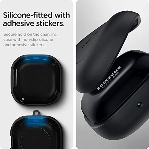 Image of Spigen Core Armor | Samsung Galaxy Buds 2 /2 Pro /Pro /Core /FE /Live Case Cover [Carabiner Included] [Shock-Proof] [Light Compact] TPU - Matte Black