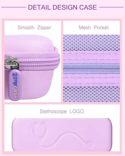 Image of Stethoscope Case for 3M Littmann Classic III & Lightweight II S.E, Purple