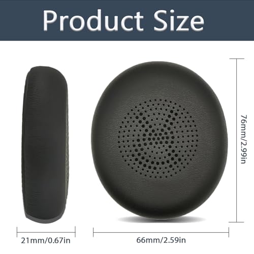 Reemplazo de almohadillas para orejas compatible con Jabra Evolve2 65 MS/65 UC/USB, cojines para orejeras Evolve2 40 UC/MS/USB, cubiertas para auriculares que también encajan en Jabra Elite 45h (Negro) miniatura 3
