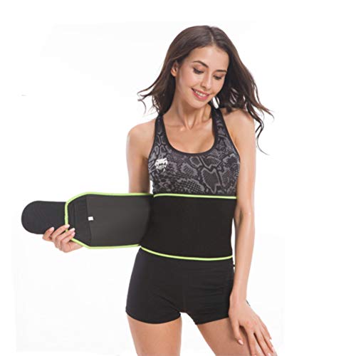 FeiLuo Faja Reductora Adelgazante, Cinturón de Fitness Ajustable para Mujer & Hombre para Body Shaped, Quema de Grasas, Efecto Sauna, Soporte para la Músculos Abdominal y Espalda Baja (Verde, S)