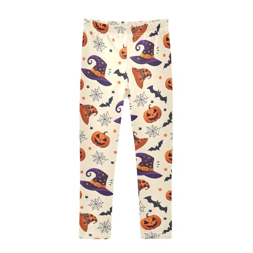 Magic Hat Pumpkin Stars Girls Leggings Ultra Soft Compression Yoga Gym Pants for Kids 4-10T