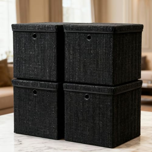 modscape 12x12x12 Collapsible Fabric Cube Storage Bins with Lids