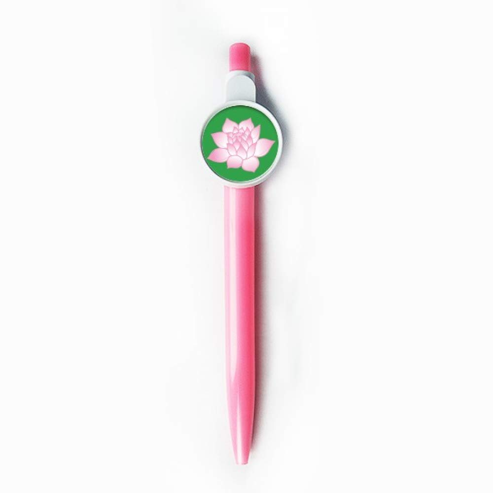 Stylo à bille rétractable bleu motif fleur de lotus pour écriture fluide - 5