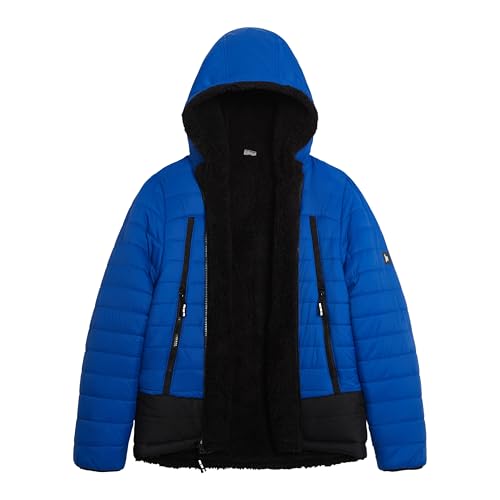 Image of LONDON FOG Boys' Reversible Puffer-to-sherpa Fleece Heavyweight Jacket