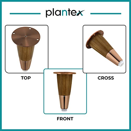 Image of Plantex Heavy Duty Round 4 inch Spare Sofa Legs for Bed Furniture /Sofa Legs for Furniture Fitting /Table Legs /Sofa Leg Set of 2 pcs (Rose Gold Finish)