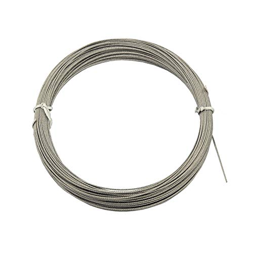 Dgol 100 Feet 5/128 Inch (1 Mm) Picture Hanging Wire 304 Stainless Steel Cable Rope,7X7 Standard Core,100 Ft,With 10Pcs Sleeves Stops #TOP1