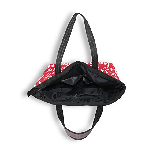 Christmas Tote Bag With Pockets,Red Tote Purse Xmas Tote Bag Happy New Year Gift #TOP4