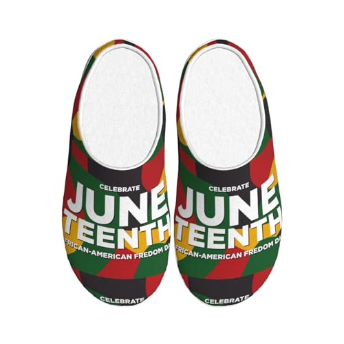 Juneteenth Is My Independence Day Adult Cotton Slippers Home House Indoor Shoes