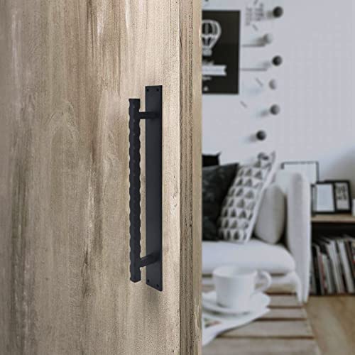 Garage Door Handle, Barn Door Handle Carbon Steel Heavy Duty Garage Pull Handle Adopts Wavy Design With 4 Screws For Gate, Door Knobs #TOP5