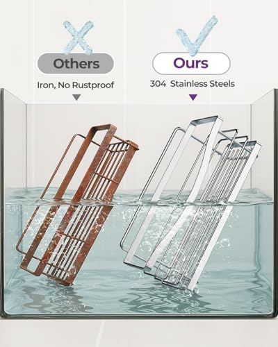 ODesign Shower Caddy 3 Pack-Shower Organizer Shelves Rack Rustproof SUS304 Stainless Steel for Bathroom Storage&Kitchen-No Drilling Adhesive Shower Caddy Shelf Dorm Room Essentials-Silver