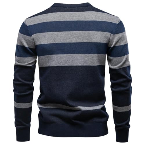 Pull col rond homme tendance hiver : pull décontracté à carreaux chaud - 2