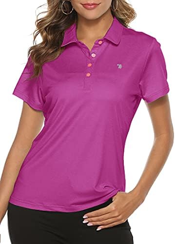 MoFiz Women’s Golf Polo T Shirts Lightweight Moisture Wicking Short Sleeve Shirt Quick Dry 4-Button