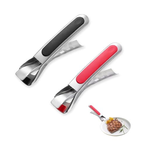 2pcs Stainless Steel Anti-Scalding Hot Bowl Plate Gripper Clips, Kitchen Silicone Tongs, Retriever Gripper Clips for Lifting Hot Dishes, Pans from Instant Pot, Microwave Oven, Air Fryer (B)