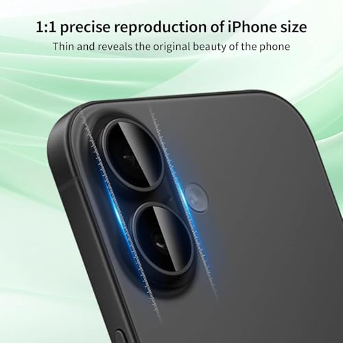 Image of Camera Lens Protector Compatible with iPhone 16 Plus (Pack of 3) | 9H Tempered Glass Camera Lens Guard | Scratch Resistant | HD Clear | Anti-Fingerprint | Easy Installation | Bubble Free