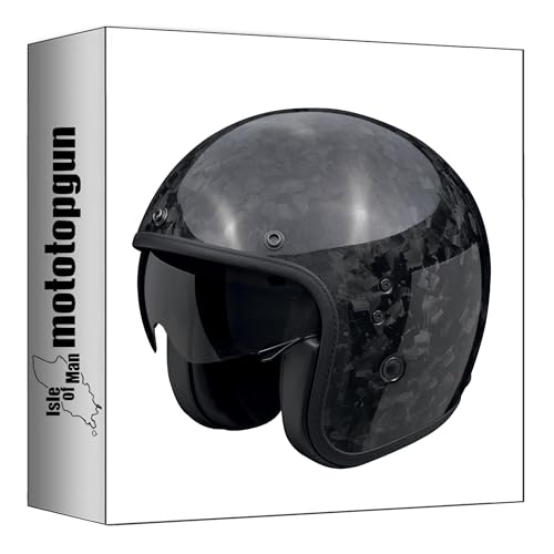 Casque Jet Scorpion Belfast Evo Carbon Onyx Noir XL avec écran solaire rétractable intégré