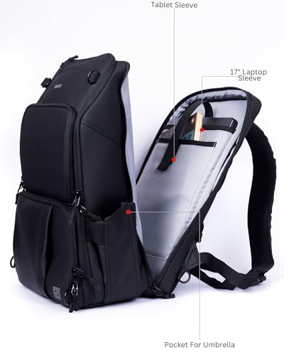 Image of Zingaro 3 Compartments Adaptpro 30L Waterproof 16 Inch Laptop Backpacks For Men Women,Laptop Bags For Men Women,black