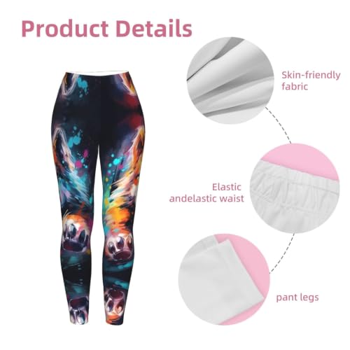 Leggings de compresión para mujer que no se bajan ni transparentan con estampado de huellas 6