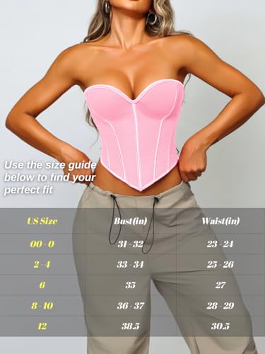 Image of ChiaoLezhee Heart Corset Top For Women, Sexy Concert Outfits Going Out, Strapless Crop Top, Overbust Bustier