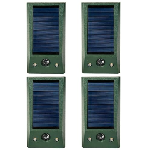 funfunfly 4X Répulsif Chat, Répulsif Animaux Haute Puissance avec Rouge LED Lampe, Répulsif Étanche Charge de Solaire ou de Piles, Répulsif Souris Chien Renard Cerf Ours Sauvage