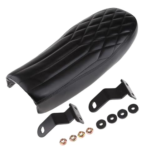 Siège de moto style selle durable avec coussin de banc plat en cuir noir