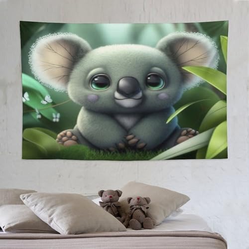 Tapisserie murale koala PAZZK pour cacher un mur nu avec la tenture 3D