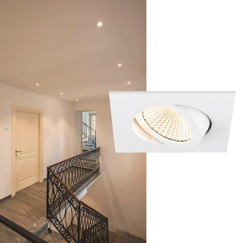 SLV New TRIA UNIVERSAL 68 - Lámpara de techo empotrable (2500/3000/4000 K, 60°, IP20, cuadrada), color blanco