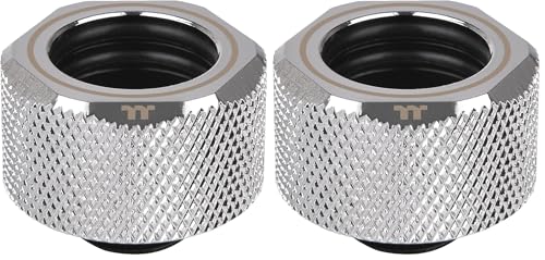 Image of Thermaltake Pacific Chrome 4 Build-in O-Rings C-ProG1 /4 PETG 16mm OD Compression Fitting CL-W213-CU00SL-A (Pack of 2)