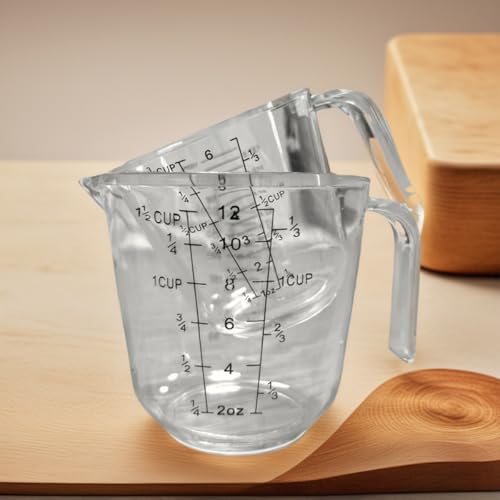 Set de 2 Vasos Medidores Plásticos Transparente con Pico miniatura 1
