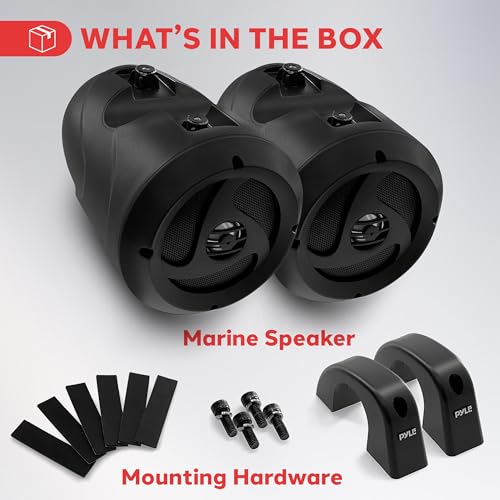 Pyle 4” Waterproof Off-Road Speakers, 900W Compact Power Sport Speaker System for ATV, UTV, 4x4, Jeep, Marine Vehicles, Weatherproof, 2-Way Full Range Stereo, Bass Boost, Roll-Bar Mount (Pair) by Pyle - Used condition - Image 7