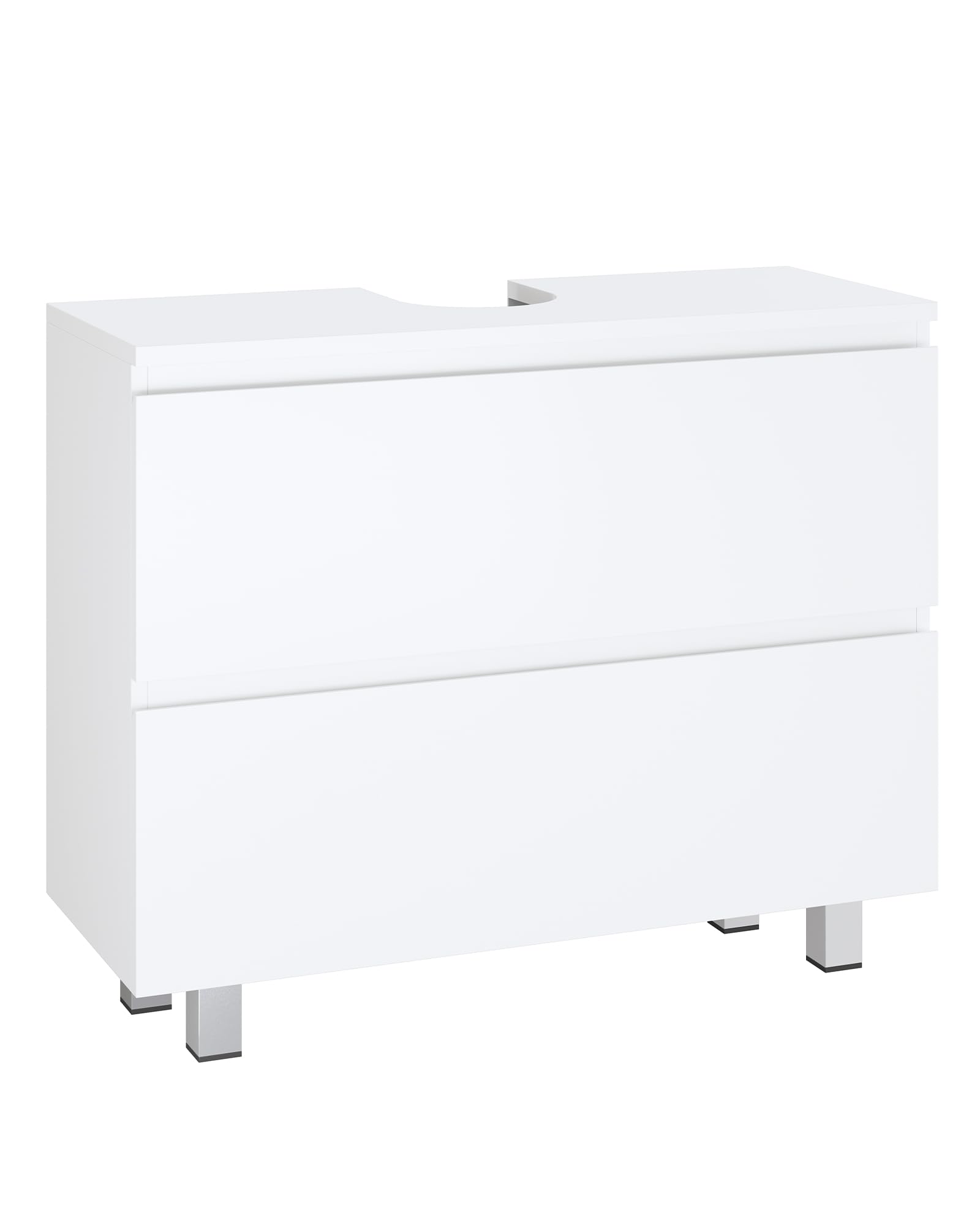 KIMENICH Armadietto da Bagno, Mobile da Bagno con 2 Cassetti Grandi, Mobile Lavabo con Piedi in Metallo, Molto Spazio, Mobile Sottolavabo, 80 x 30 x 56 cm, Bianco