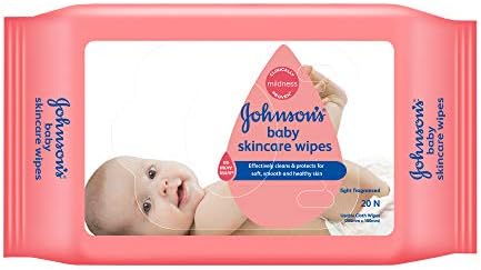 Johnsons Baby Skincare Wipes Gentle Cleaning for Little Hands & Faces 20 sheets Per Pack