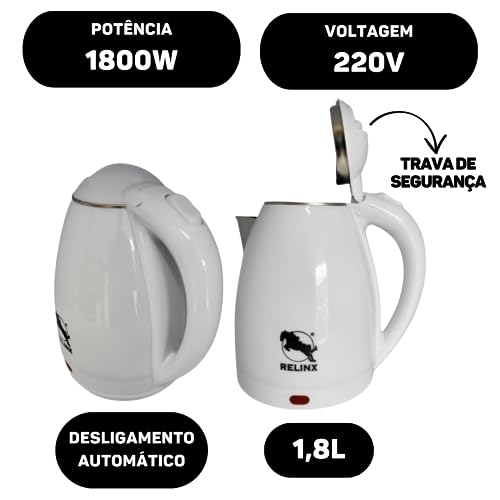 Jarra Eletrica Chaleira Eletrica 1,8L Aquecimento rápido 220v Desligamento automático Qualidade Prem
