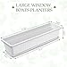 FillTouch 6 Packs 27 Inch Window Flower Box Extra Large Window Sill Herb Garden Long Rectangle Planter Plastic Boxes Outdoor with Drainage Trays for Balcony Windowsill Patio Garden
