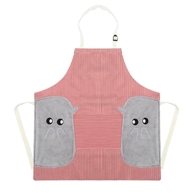 KOOSHLO Cooking Apron Chef Apron,Waterproof and Oil-Proof,Apron with Pocket and 2 Side Coral Velvet Towels,Suitable for Men and Women,Home Kitchen, Grill, Restaurant