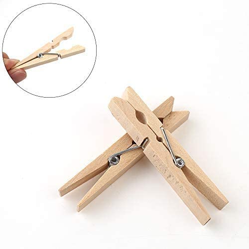 Image of FASH Wood Clothespins with Spring Rust Resistant, Heavy-Duty, Non-Slip Grip for Line Drying Laundry, Wooden Clips, Decorative Crafts Photos Hanging PicturesR (40)