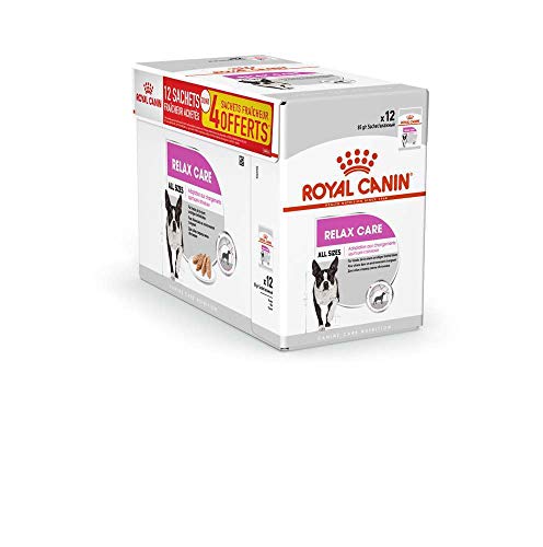 Royal Canin Relax Care Mousse | 12 x 85 g | Alleinfuttermittel im Beutel für ausgewachsene Hunde | Für Hunde ab dem 10. Lebensmonat die in einem unruhigen Umfeld Leben
